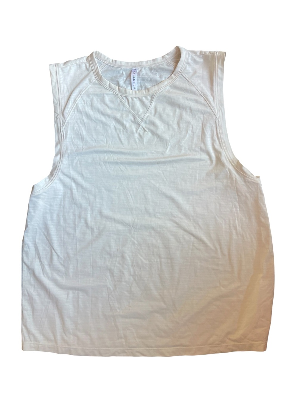 Fabletics Cream Sleeveless Crewneck Tank, Size Medium, Excellent Condition Soft - Picture 3 of 9